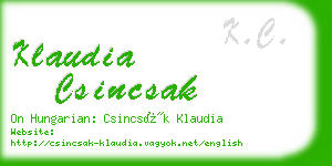 klaudia csincsak business card
